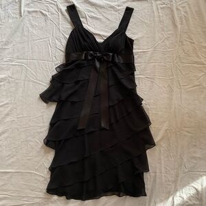 Bellissima Fashions Y2K/90s Ruffly Little Black Dress Party Mini Dress Size 6